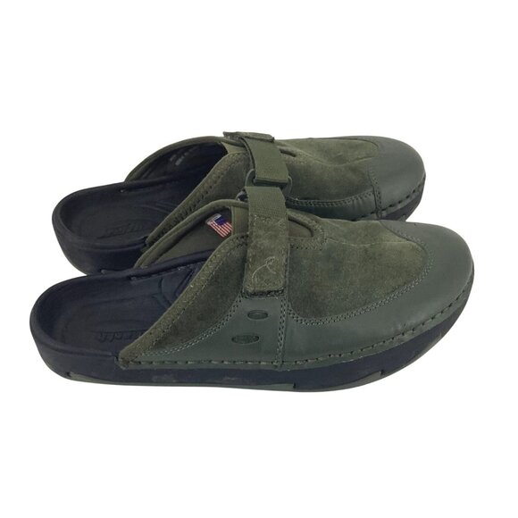 Earth Kalso Negative Heel Suede & Leather Clogs Green Women’s Slip-On Shoes Sz 6 - Picture 3 of 9